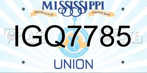 IGQ7785 Mississippi License Plate