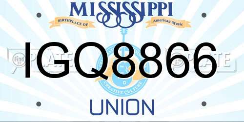 IGQ8866 Mississippi License Plate