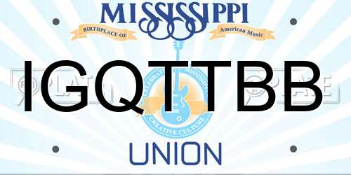 IGQTTBB Mississippi License Plate