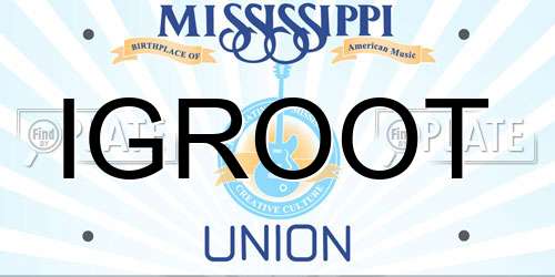 IGROOT Mississippi License Plate