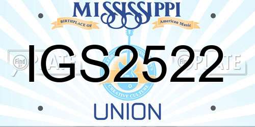 IGS2522 Mississippi License Plate