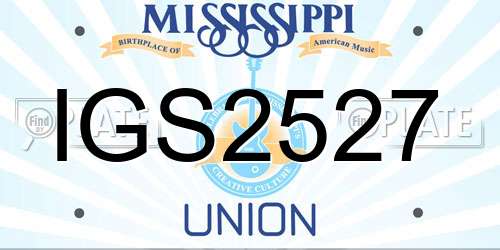 IGS2527 Mississippi License Plate