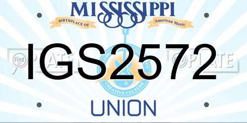 IGS2572 Mississippi License Plate