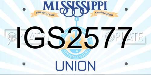 IGS2577 Mississippi License Plate