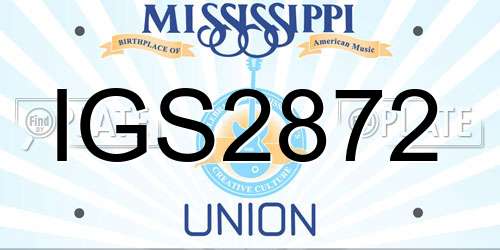 IGS2872 Mississippi License Plate
