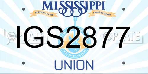 IGS2877 Mississippi License Plate