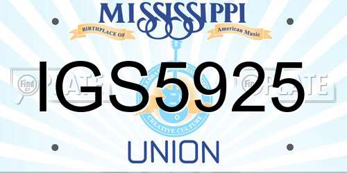 IGS5925 Mississippi License Plate