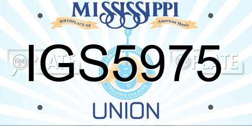 IGS5975 Mississippi License Plate