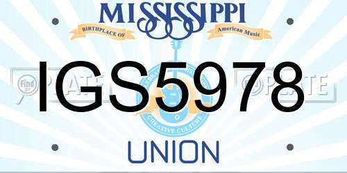 IGS5978 Mississippi License Plate