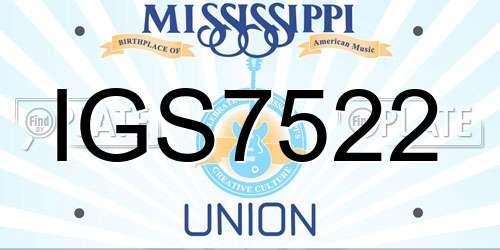 IGS7522 Mississippi License Plate