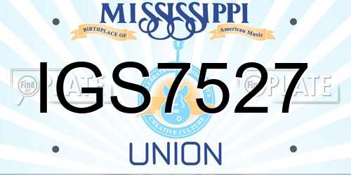 IGS7527 Mississippi License Plate