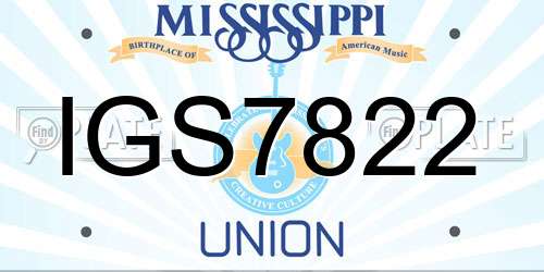 IGS7822 Mississippi License Plate