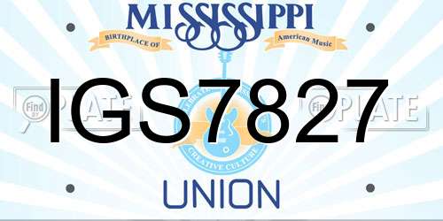 IGS7827 Mississippi License Plate
