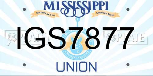 IGS7877 Mississippi License Plate