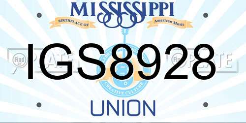 IGS8928 Mississippi License Plate