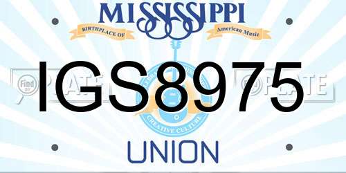 IGS8975 Mississippi License Plate