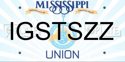 IGSTSZZ Mississippi License Plate