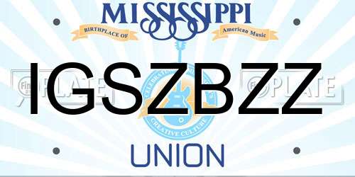 IGSZBZZ Mississippi License Plate