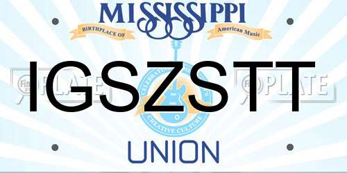 IGSZSTT Mississippi License Plate