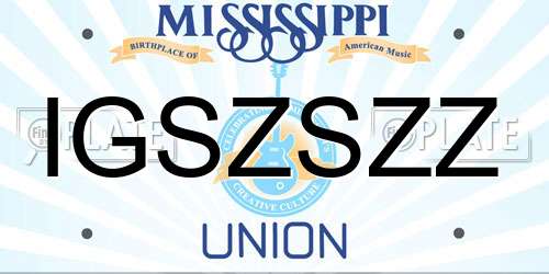 IGSZSZZ Mississippi License Plate