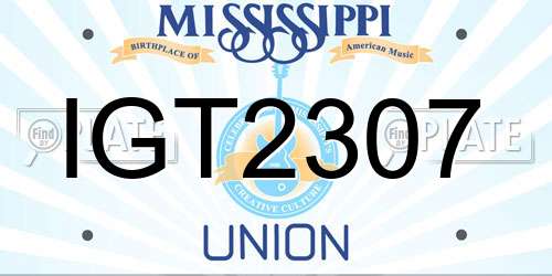 IGT2307 Mississippi License Plate