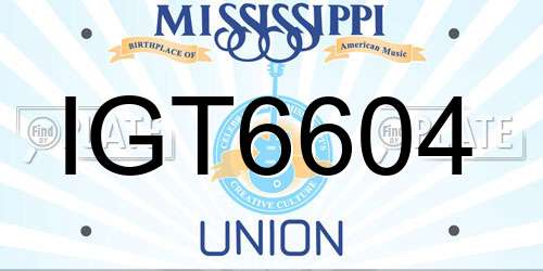 IGT6604 Mississippi License Plate