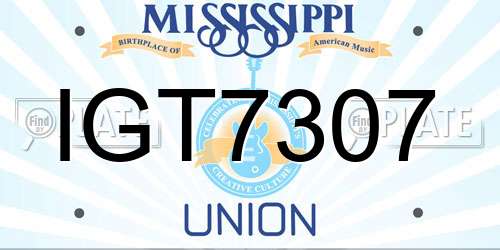 IGT7307 Mississippi License Plate