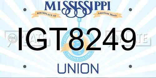 IGT8249 Mississippi License Plate