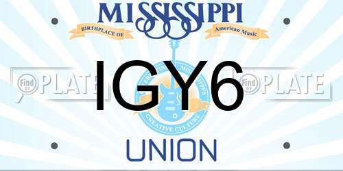 IGY6 Mississippi License Plate