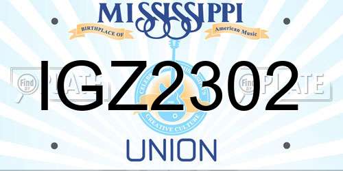 IGZ2302 Mississippi License Plate