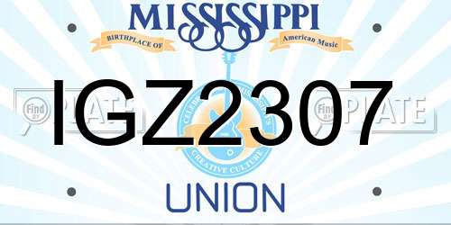 IGZ2307 Mississippi License Plate