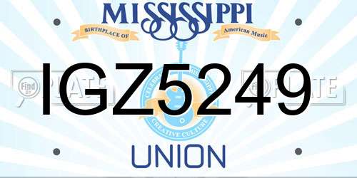 IGZ5249 Mississippi License Plate