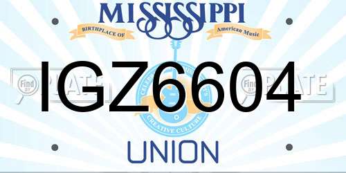 IGZ6604 Mississippi License Plate