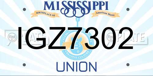 IGZ7302 Mississippi License Plate