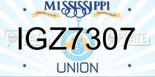 IGZ7307 Mississippi License Plate