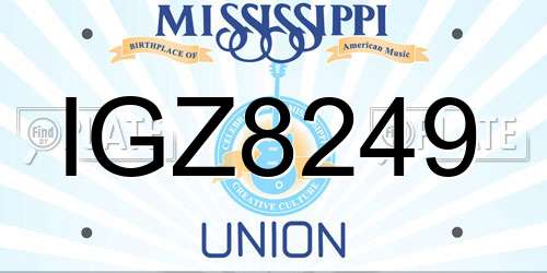 IGZ8249 Mississippi License Plate
