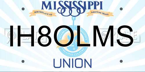 IH8OLMS Mississippi License Plate