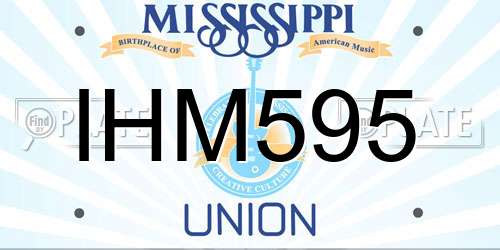 IHM595 Mississippi License Plate