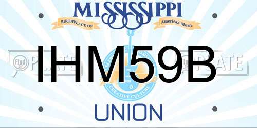 IHM59B Mississippi License Plate