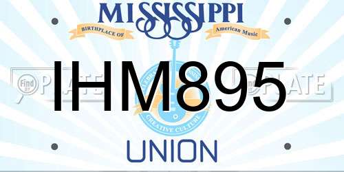 IHM895 Mississippi License Plate