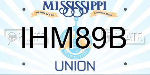 IHM89B Mississippi License Plate