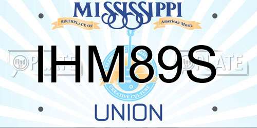 IHM89S Mississippi License Plate