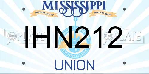 IHN212 Mississippi License Plate