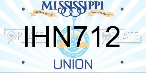 IHN712 Mississippi License Plate