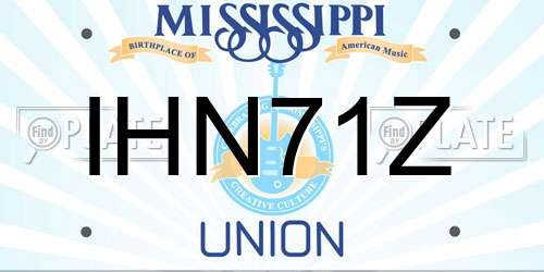 IHN71Z Mississippi License Plate