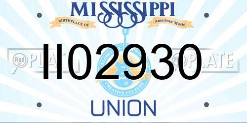 II02930 Mississippi License Plate