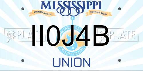 II0J4B Mississippi License Plate