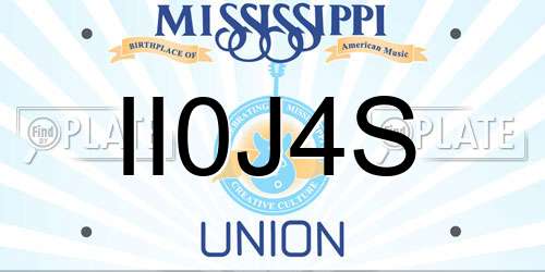 II0J4S Mississippi License Plate
