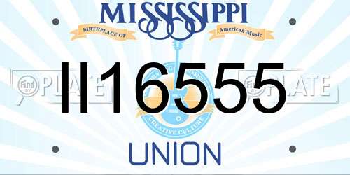 II16555 Mississippi License Plate