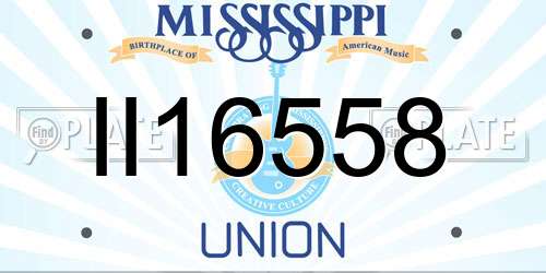 II16558 Mississippi License Plate